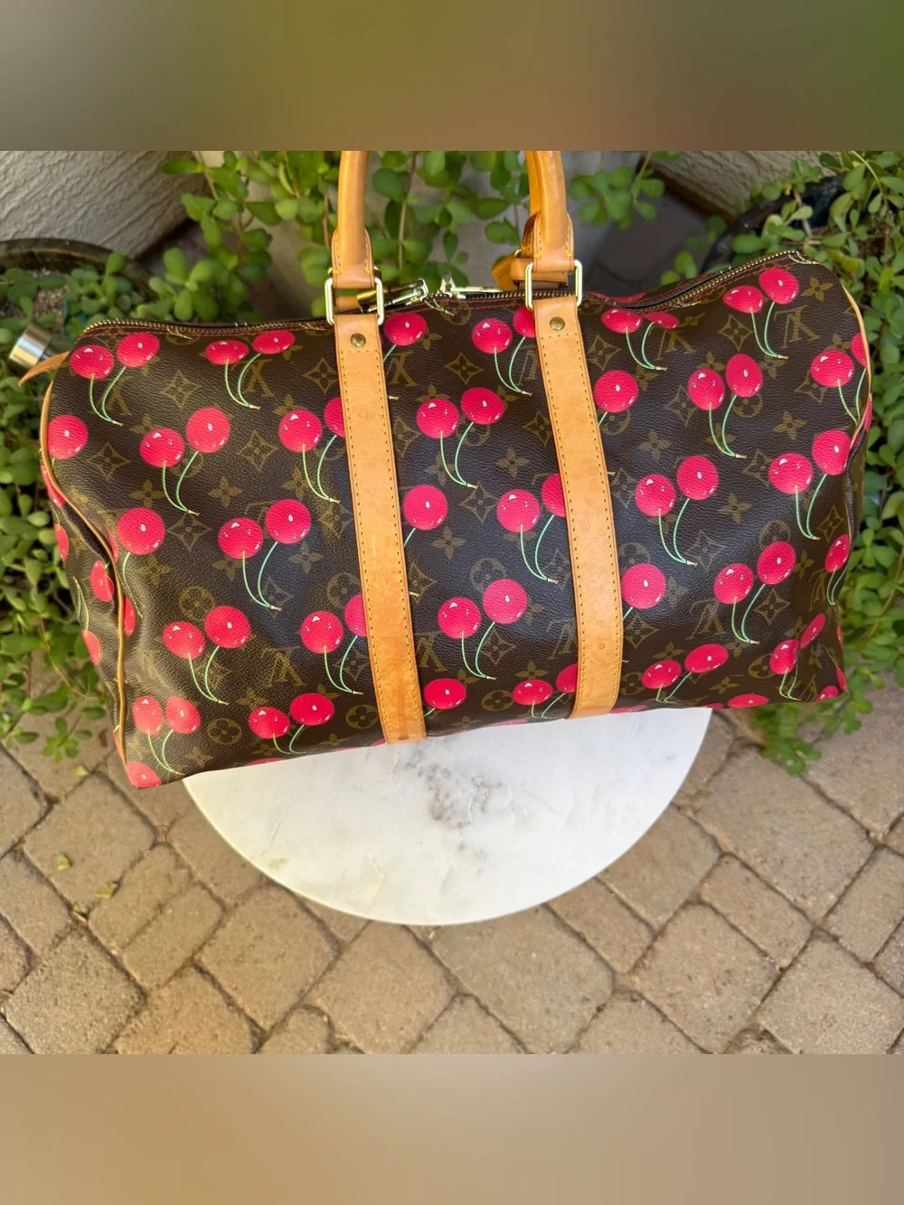 Louis Vuitton x Takashi Murakami Vintage Cherry Keepall 45